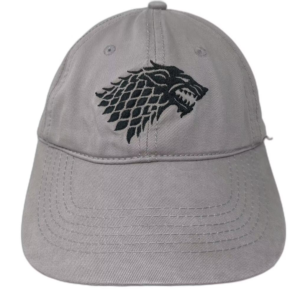 Game of Thrones Baseball Cap Gray Black House Stark OS Hat Slideback Embroidered